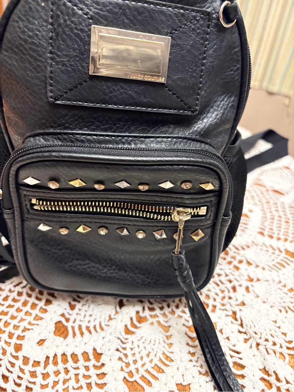 Juicy Couture Y2K Mini Backpack with Gold Hardware